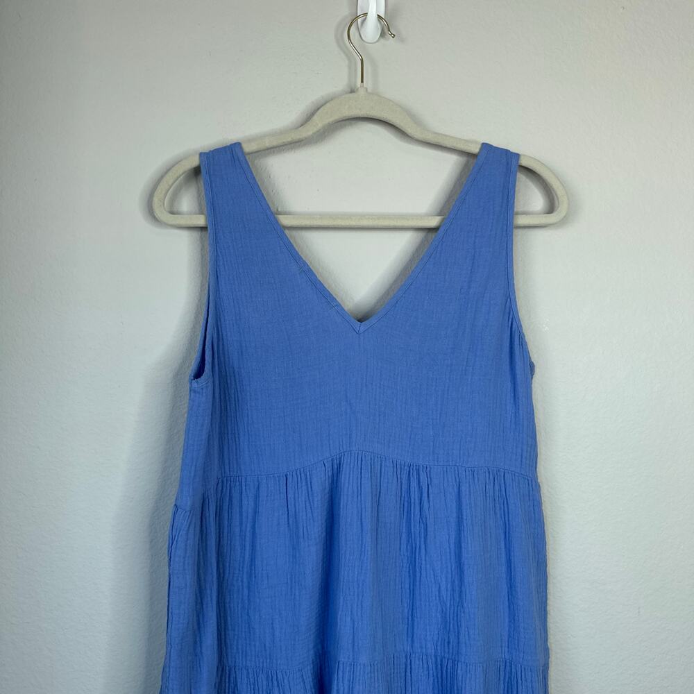 MARINE LAYER Corinne Sleeveless Double Cotton Maxi Dress Navy Dip Dye Small 2024 - Picture 8 of 10